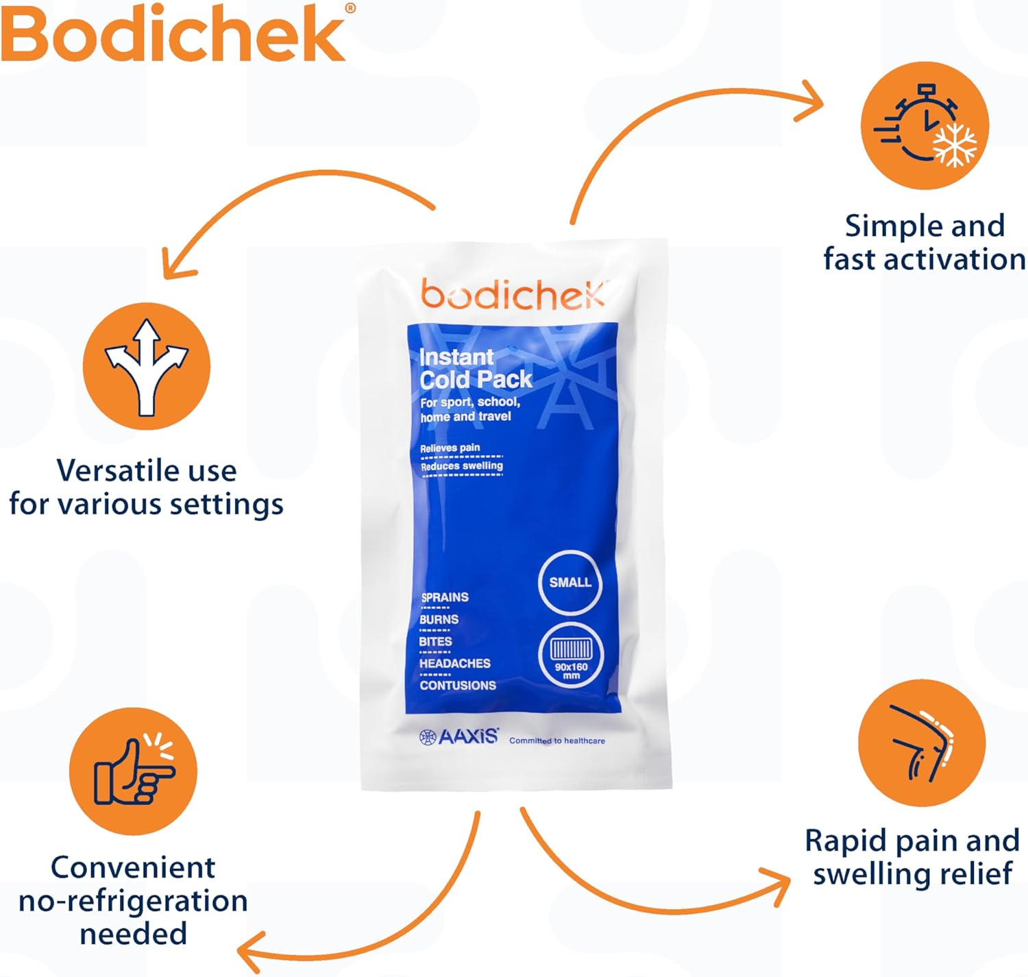 Bodichek Instant Cold Pack Small 9Cm X 16Cm 2 Pack