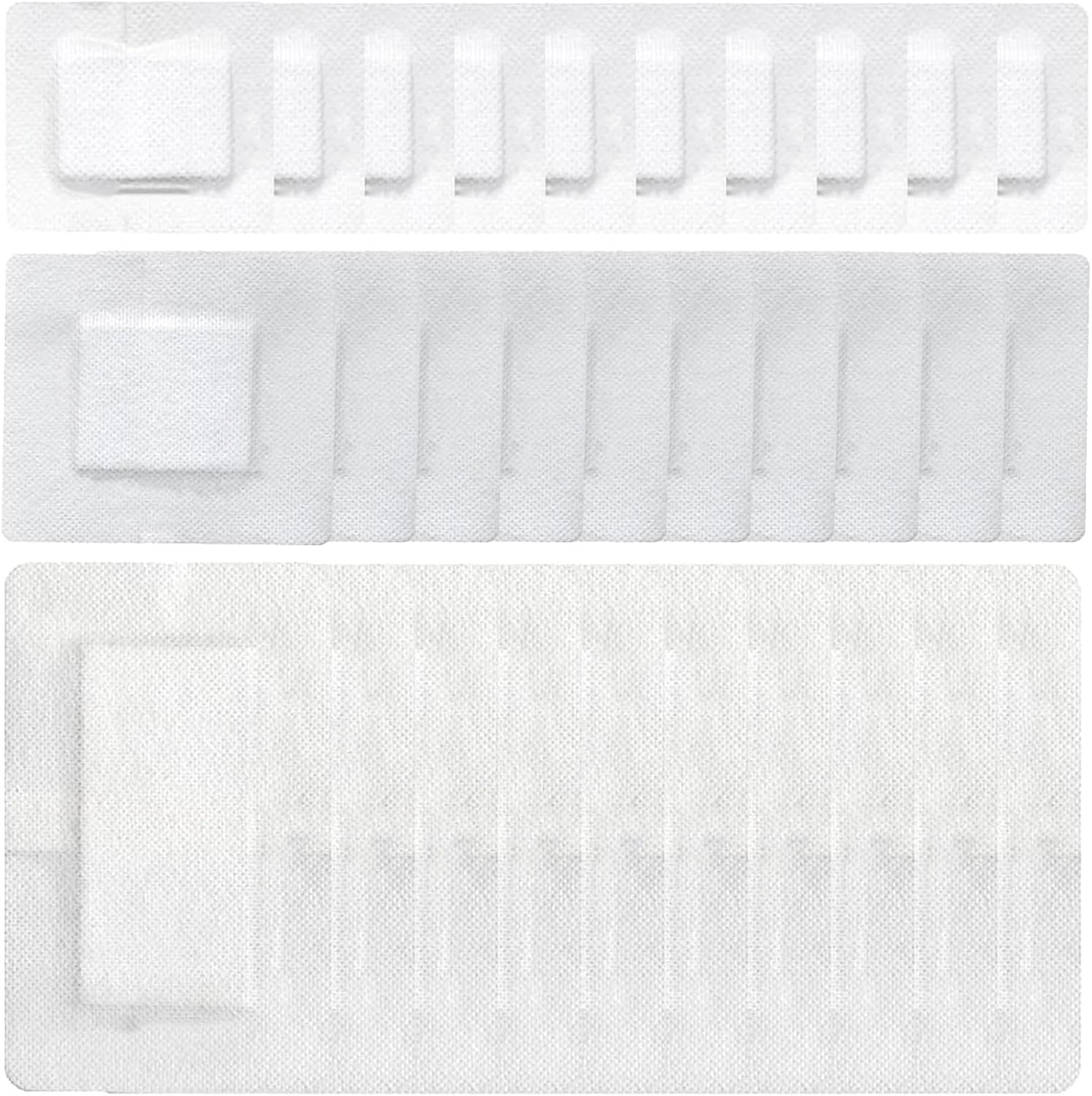 30 PCS Adhesive Wound Dressing, Non-Woven Cotton Breathable Plasters for Skin, with 6X7Cm, 10X10Cm, 10X15Cm Sizes, Ideal for Minor Cuts and Post-Surgery Care image number 2