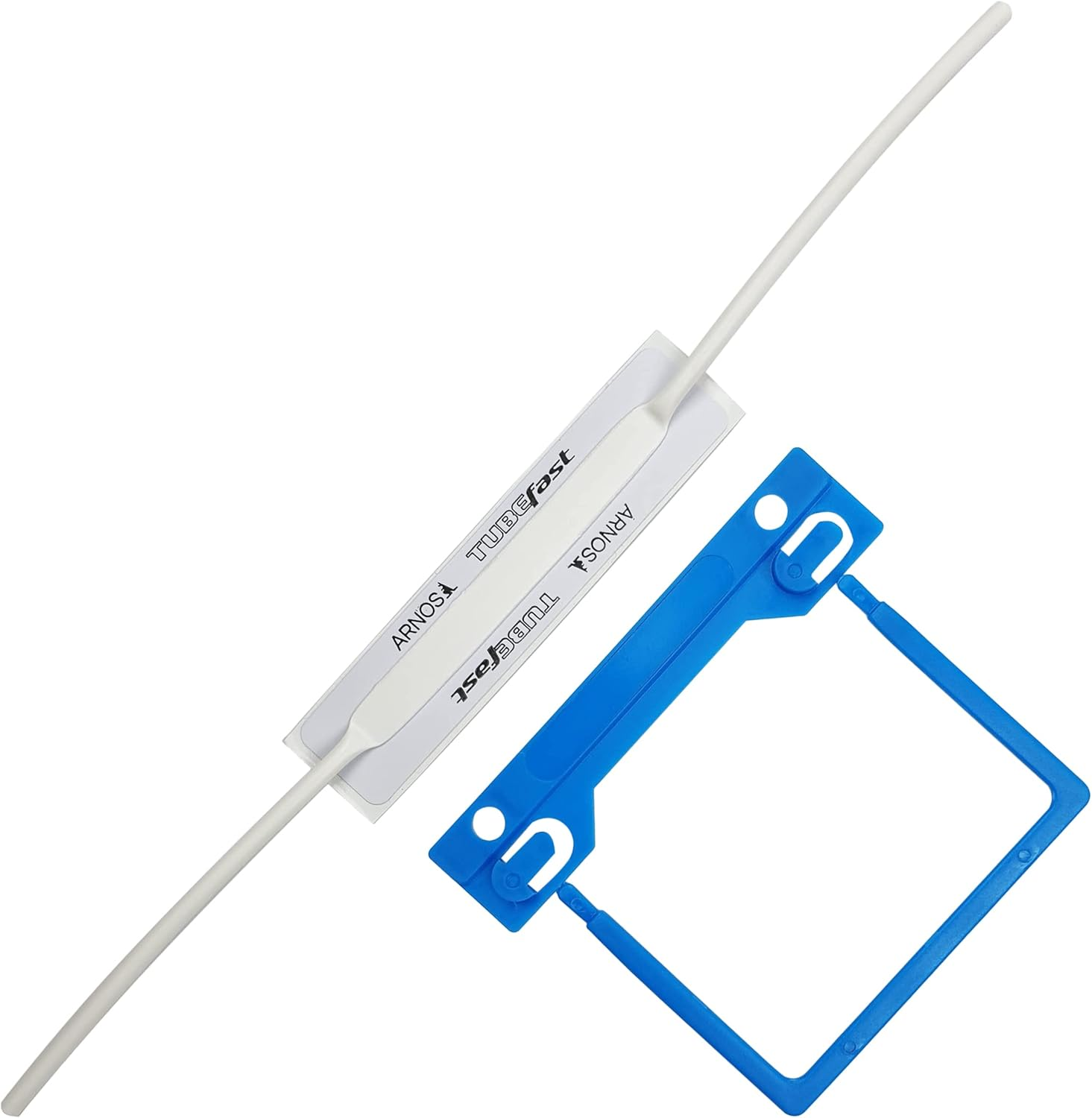 Arnos Tubefast Self-Adhesive Tube Clip, Blue (Pack of 100)