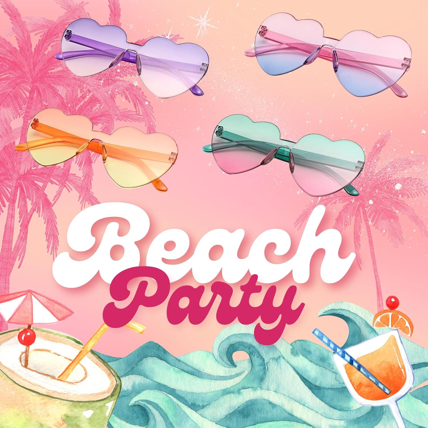 4 Pairs Heart Shape Party Glasses Funny Fancy Novelty Party Bag Filler Favors Creative Costume Party Supplies Decoration for Kids and Adults Photo Booth Props image number 3