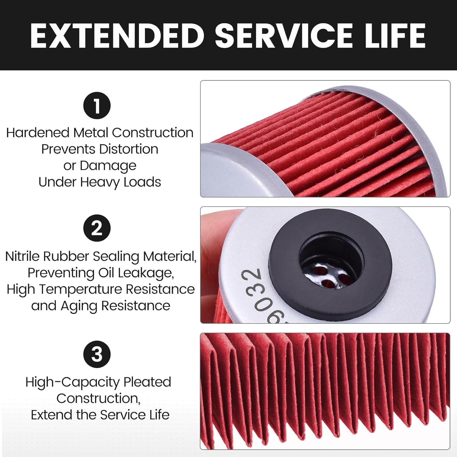 6Pcs Oil Filter HF651 for Duke 690 2012-2019 for Enduro 690 2012-2024 for Rally 690 2007-2010, 750.38.046.100 750.38.046.101