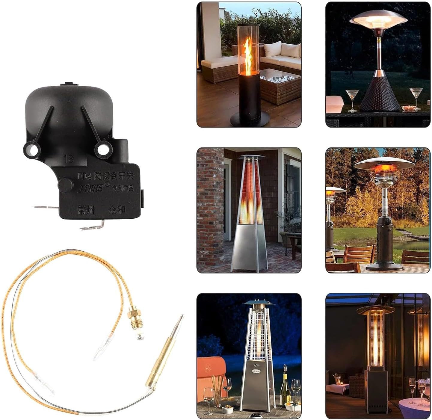 Thermocouple Tilt Switch with M8 End Connection Nut Gas Patio Heater Parts For image number 6