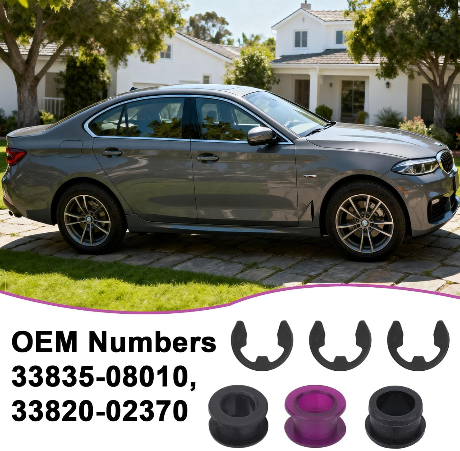 3Pcs Shift Cable Bushing Repair Kit, Transmission Shift Linkage Bushing Repair Tool Kit with Clips Compatible with OEM# 33835-08010 33820-02370