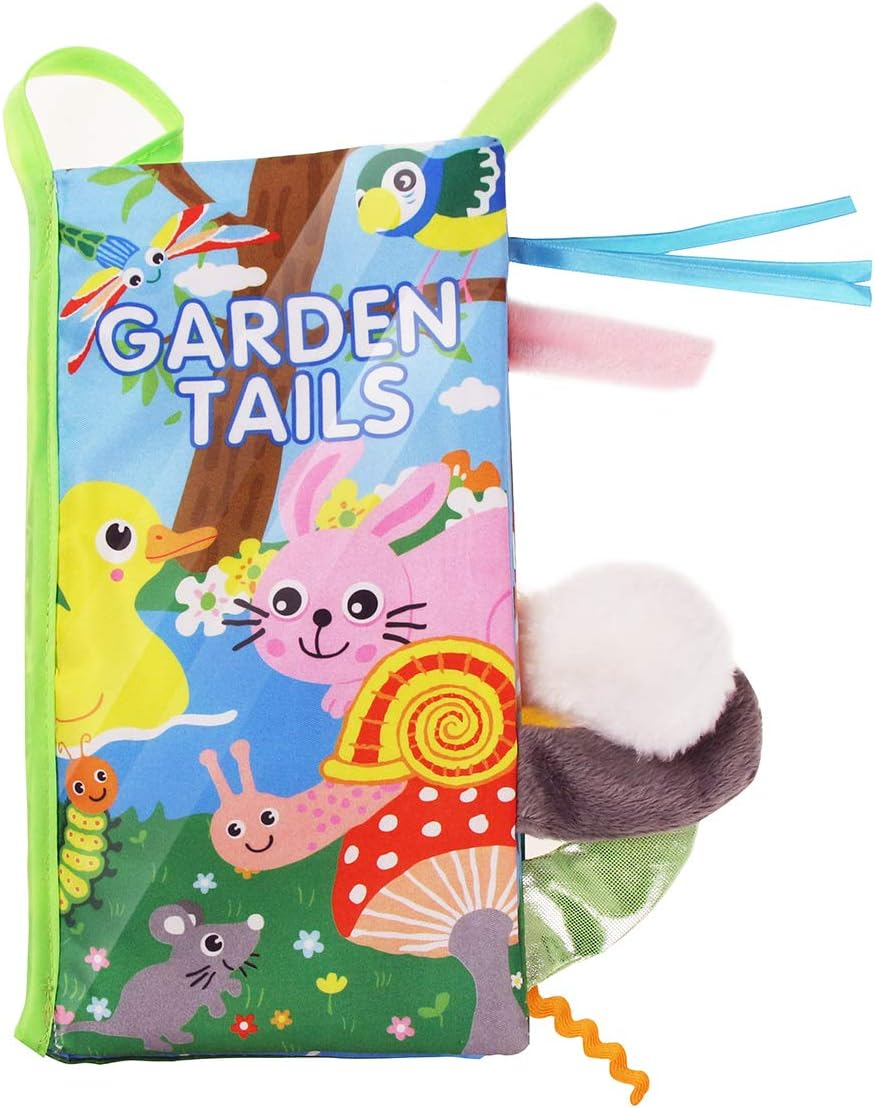 Coolplay Soft Cloth Book with Animal Tails, Color Animal Printed Fabric Cloth Book, Educational and Learning Soft Cloth Book for Babies, Pack of 2