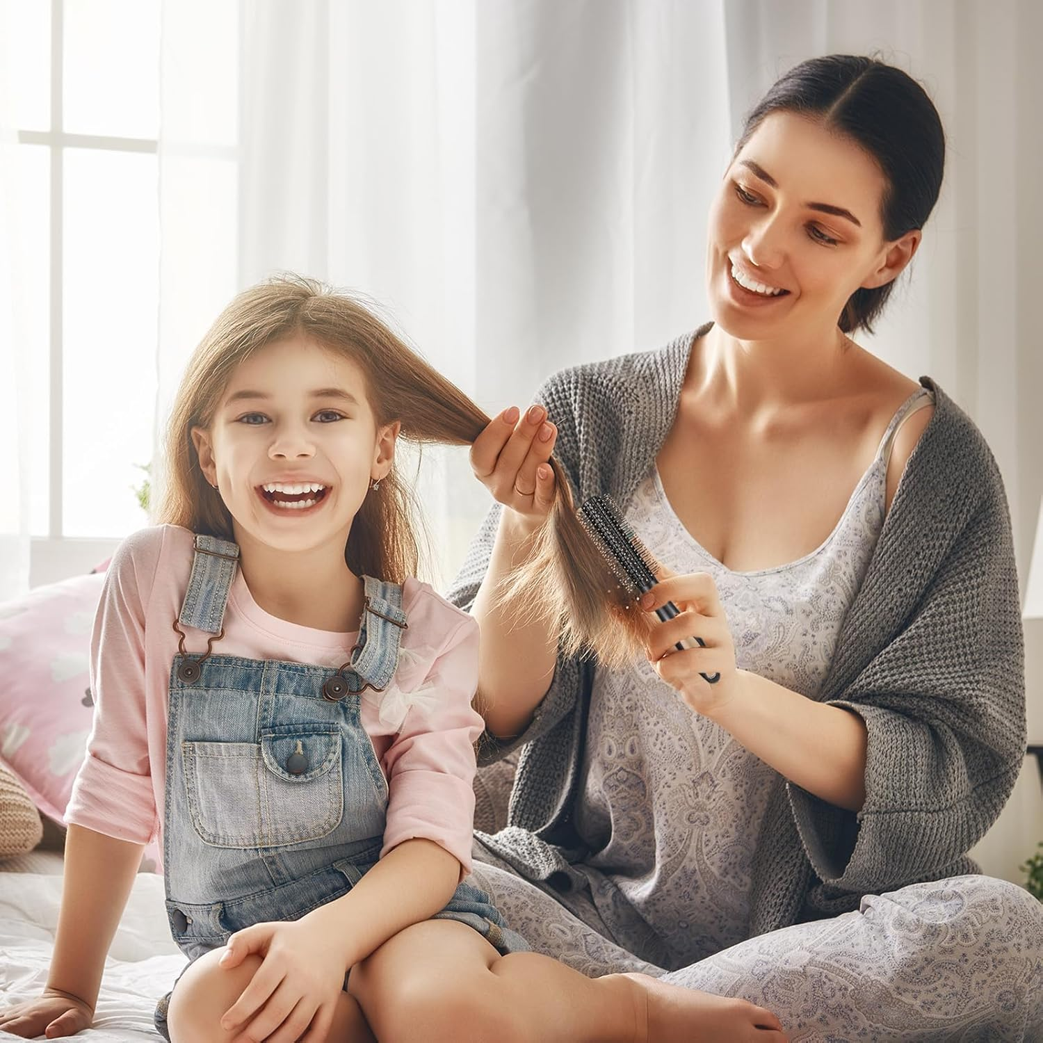 Dusaniyali 5 Piece Hair Brush Set Massage Hair Brushes Relaxing Brushes Bristles Comb Anti-Static Hair Brush Styling Brush for Women Men Children All Wet or Dry Hair image number 1