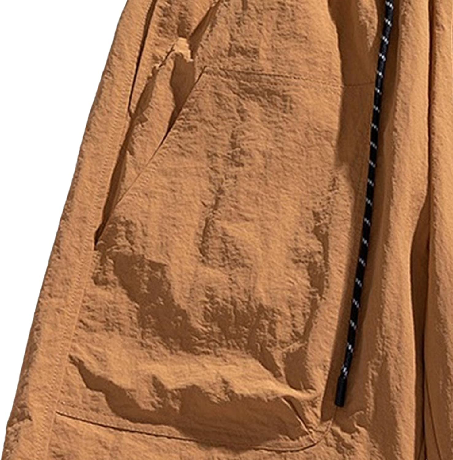 Jeshifangjiusu Mens Casual Athletic Shorts Lightweight Summer Beach Shorts Elastic Waist Drawstring Stretch Textured Shorts image number 4