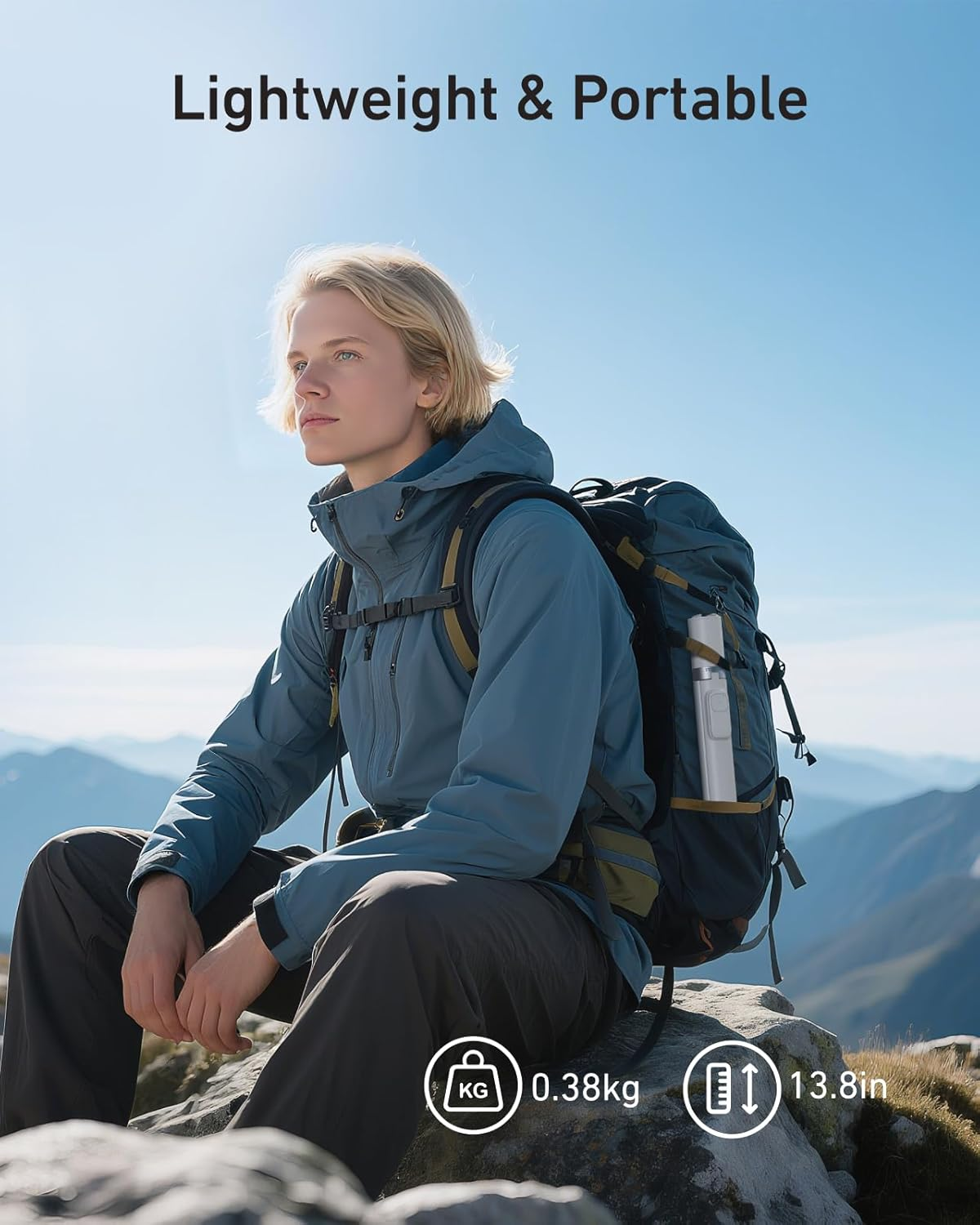 TELESIN 70" Phone Tripod Stand, Gravity-Activated Auto-Open Selfie Stick, Extendable Cell Phone Stand with Magnetic Bluetooth Remote, 360&deg; Adjustable Travel Phone Tripod for Iphone/Android image number 2