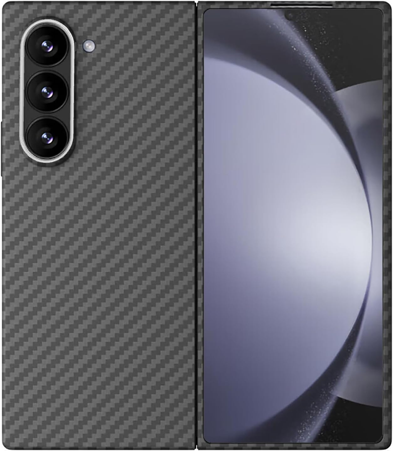 Sisyphy Aramid Fiber Case for Samsung Galaxy Z Fold 7 Compatible with Magsafe, Black 600D with Carbon Fiber Texture, Super Slim Protective Cover Skin, Soft Touch Sturdy Durable Snap-On Back Cover