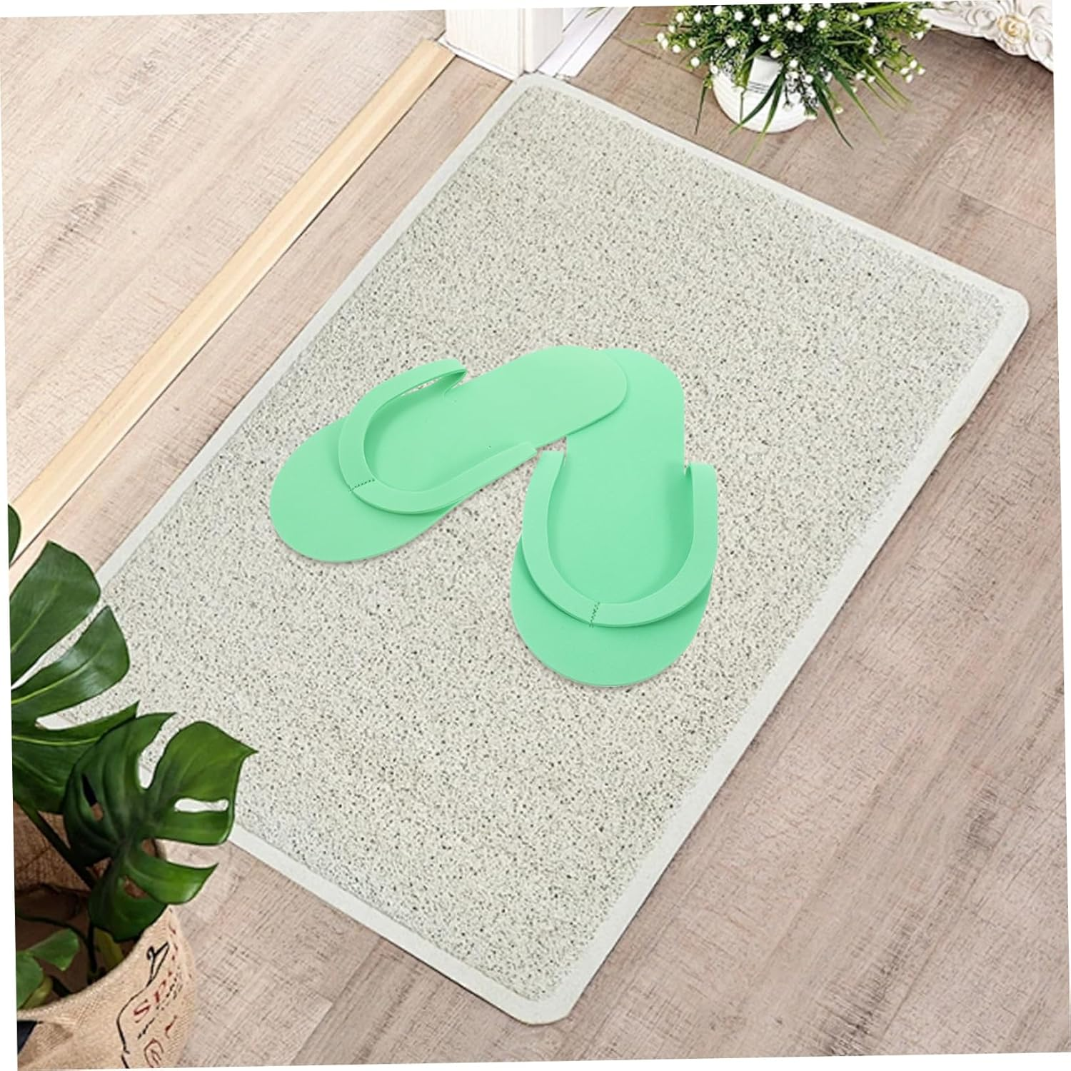 12 Pairs Foldable Disposable EVA Slippers for Women Soft Non Slip Travel Nail Salon Sandals Portable Comfortable Pool Beach