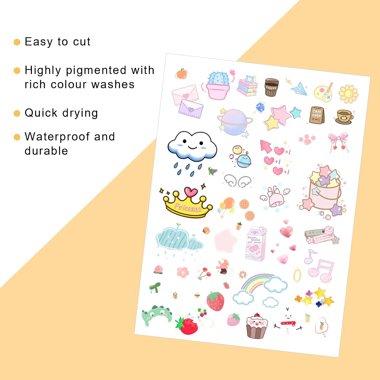 100 Sheets A4 Sticker Paper Labels, Glossy Sticker Paper Inkjet Vinyl Sticke Suitable for Laser Inkjet Printing of Product Labels, Paintings, Stickers, Photographs and All Kinds of Crafts. image number 2