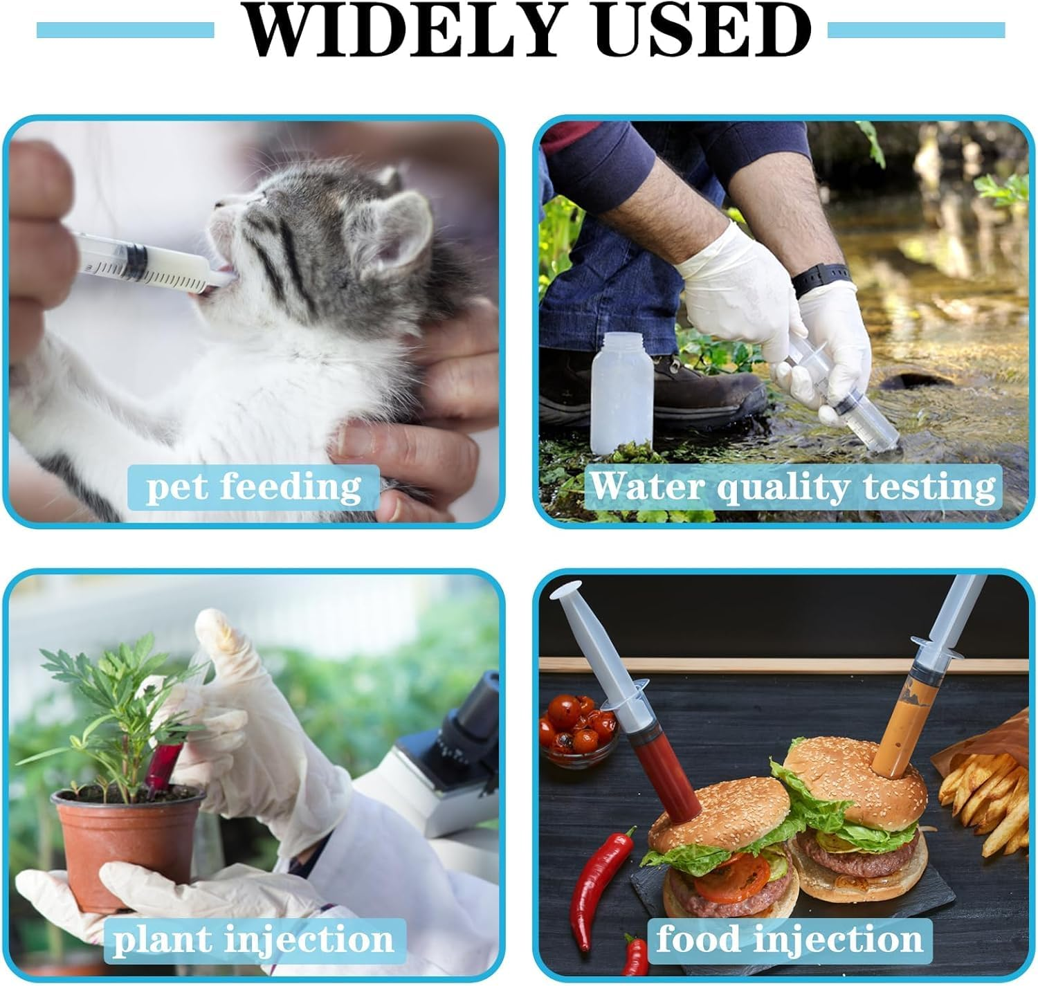 6Pcs 60Ml Syringe with Cap,Syringes without Needle with Cap Disposable Feeding Sterile Package Measuring Syringe for Liquid, Scientific Labs, Measurement, Pet Feeding ,Ink Refilling image number 1