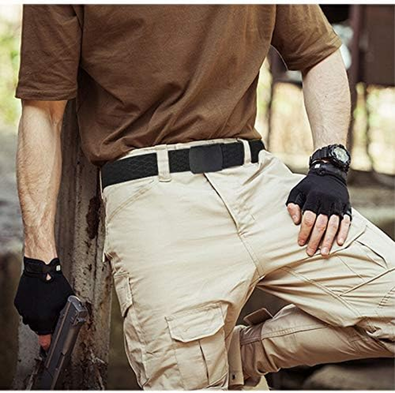 Wyuze Men'S Military Tactical Web Belt, Casual Nylon Webbing with No Metal Buckle image number 3