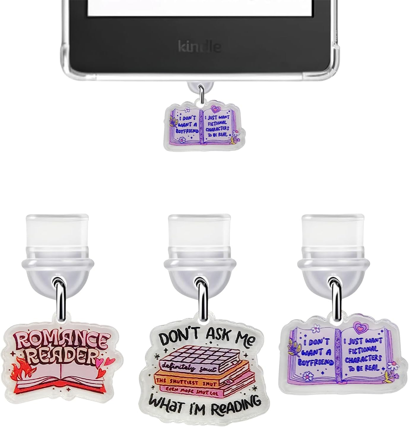 T Tersely Dust Plug Charm for Kindle Paperwhite 12Th/11Th/Kobo/E-Book/Mobile Phone, USB C Cute Dust Plug Accessories