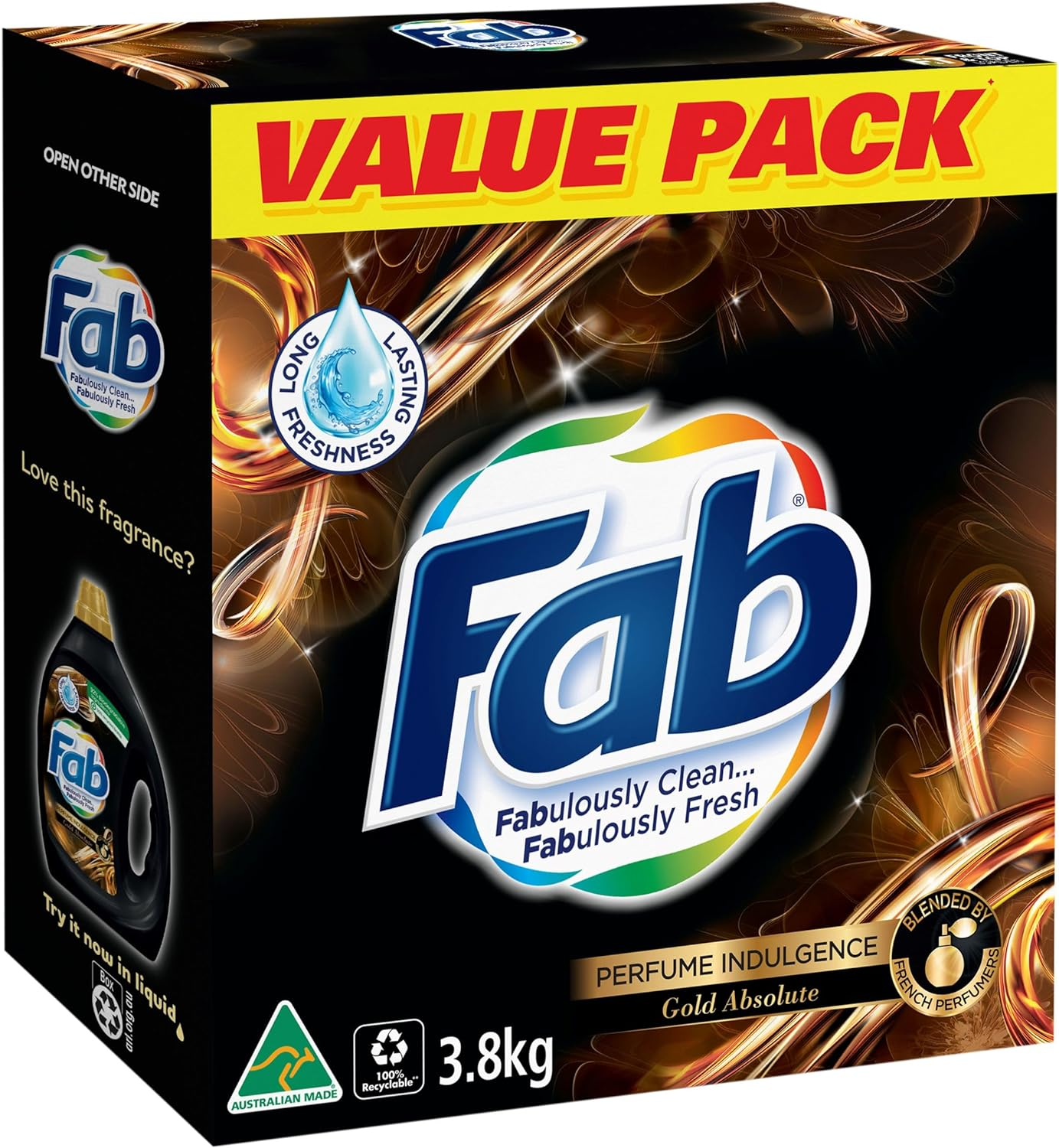 Fab Perfume Indulgence Gold Absolute Laundry Powder Detergent, 3.8 Kilograms image number 2