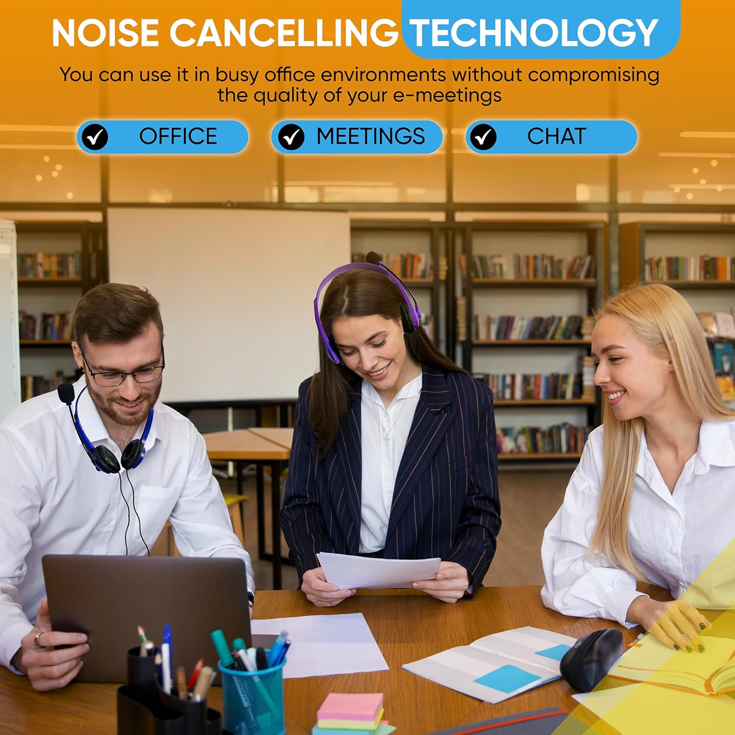 5 Pack Bulk Wired On-Ear Leather Headsets with Boom Microphone and 3.5Mm Connector, Black