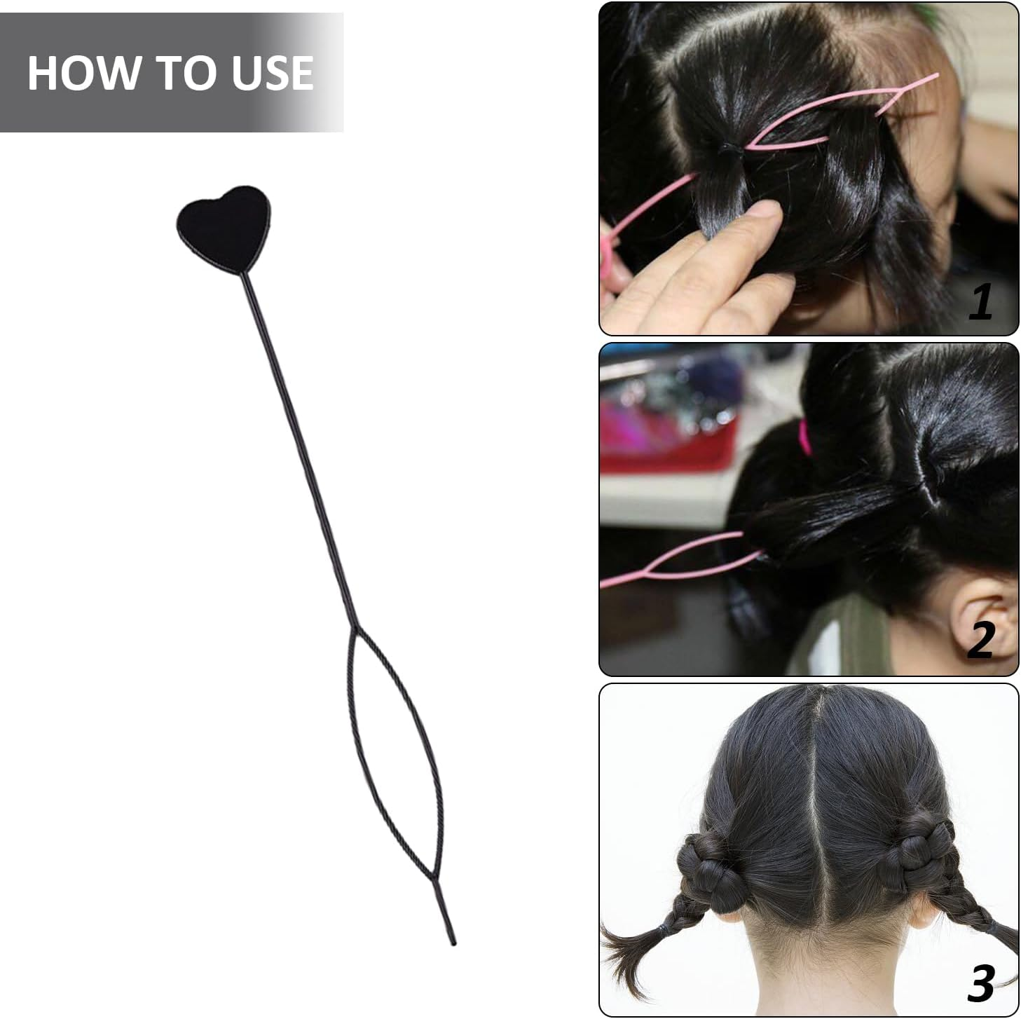 7 Hair Scrunchie Tools, 2 Hair Removers, Braiding Tools, Hair Braiding Pins, Hair Bead Needles, Quick Hair Braiding Tools, Hair Styling Accessories image number 5