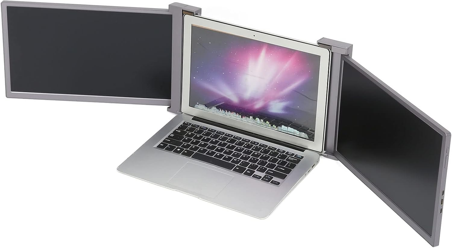 15" Triple Laptop Screen Extender, FHD 1080P IPS Triple Portable Monitor for Dual Screen Display, Folding Triple Screen for 15"-17" Laptop, Multi Modes, Type-C Plug and Play(1#) image number 2