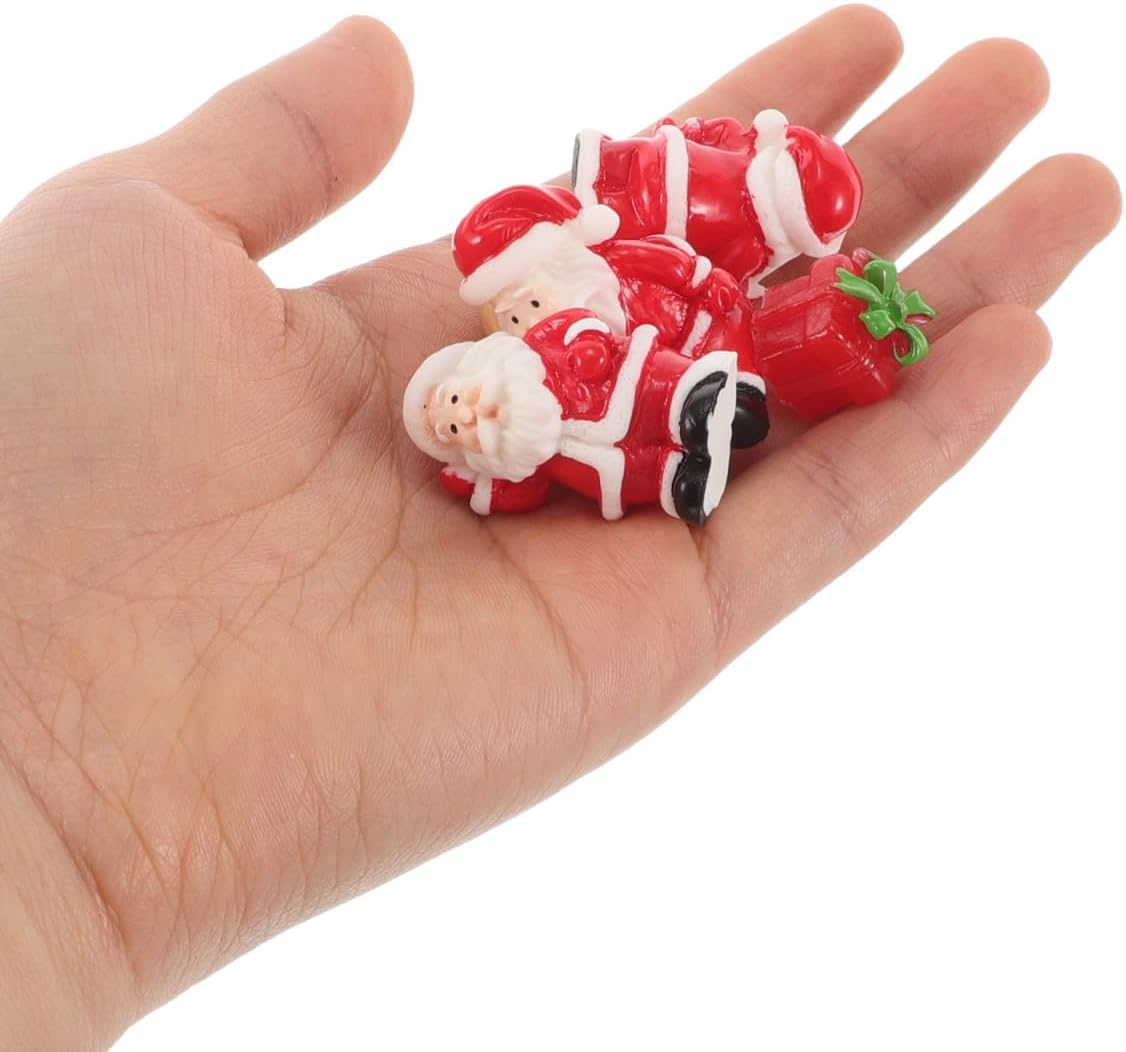 60PCS Micro Christmas Adornment Micro Christmas Ornament Set for Festive Tabletop Adornment - Retro Xmas Dollhouse Decor Xmas Theme for Party