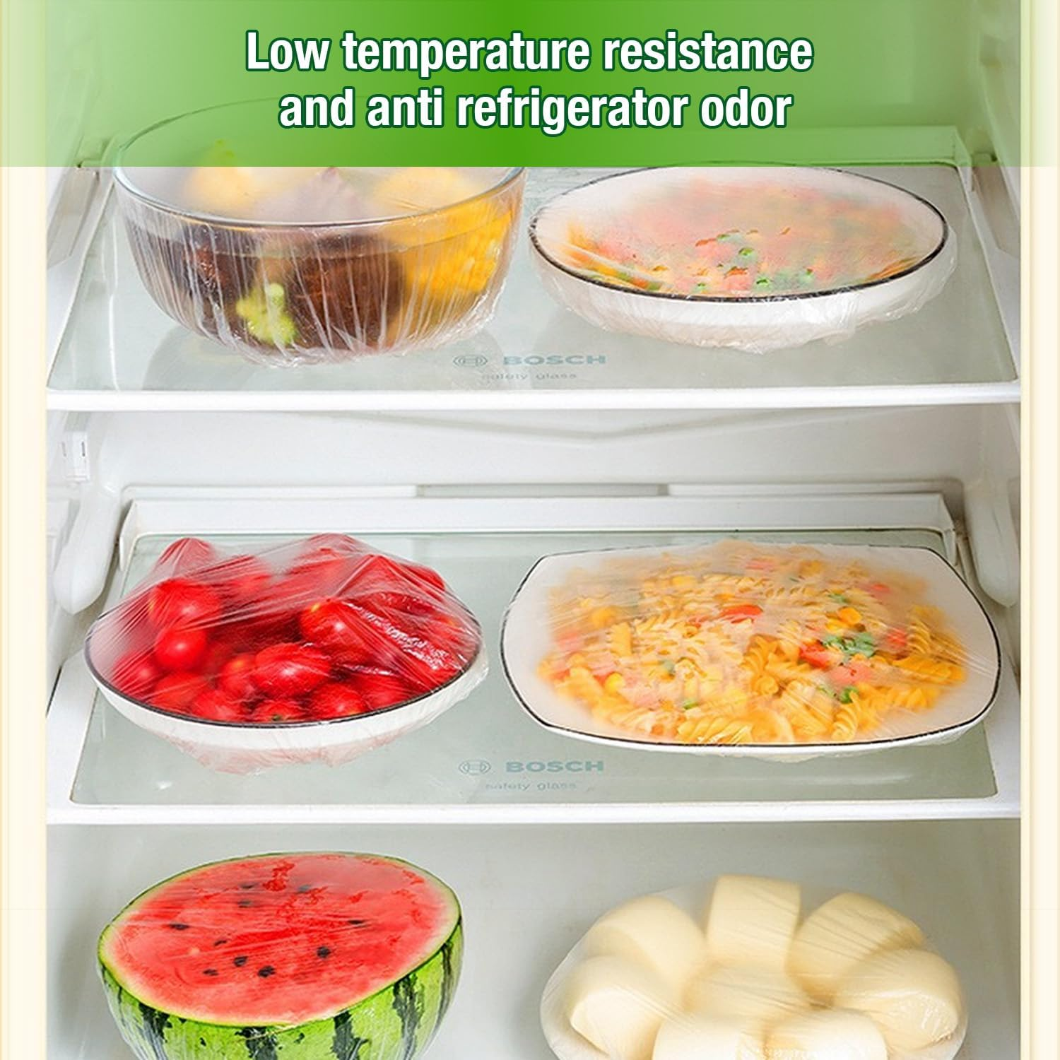 500-Pack Extra Thick Food Covers | Premium Elastic Bowl & Plate Covers for Kitchen, Restaurant, Picnic | Clear Plastic Food Storage Wraps