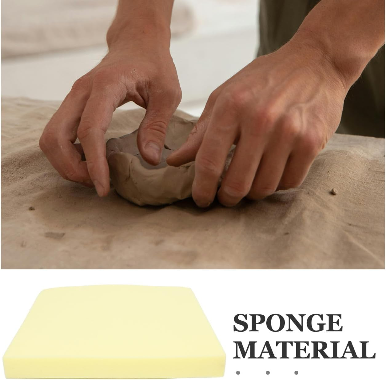 Tofficu Pottery Foam Pad 17.68X17.68 Inch, Square Craft Sheet for Glazing & Pressing, Table Runner Mold Tool, Making Bowls Plates, Ceramic Painting Supplies image number 5