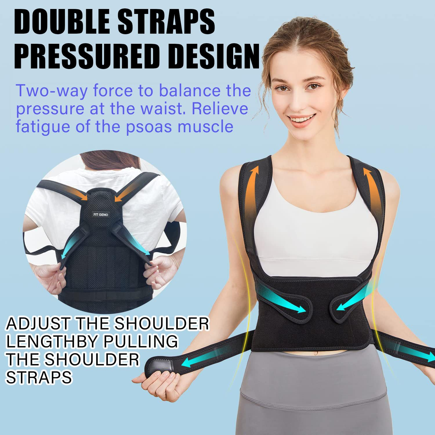 Posture Corrector for Women,Back Support,Back Brace,Breathable,Scoliosis and Hunchback Correction, Spine Corrector, Posture Trainer (Black, M) image number 2