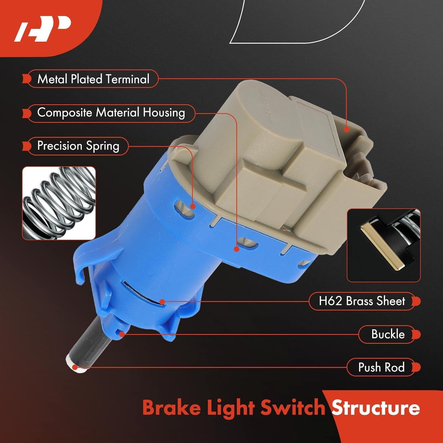 A-Premium Brake Stop Light Switch Compatible with Mazda 2 3 Sport 5 6 CX-3 CX-5 CX-9 2016-2020 Scion Ia Toyota Yaris Ia 2019-2020 image number 4