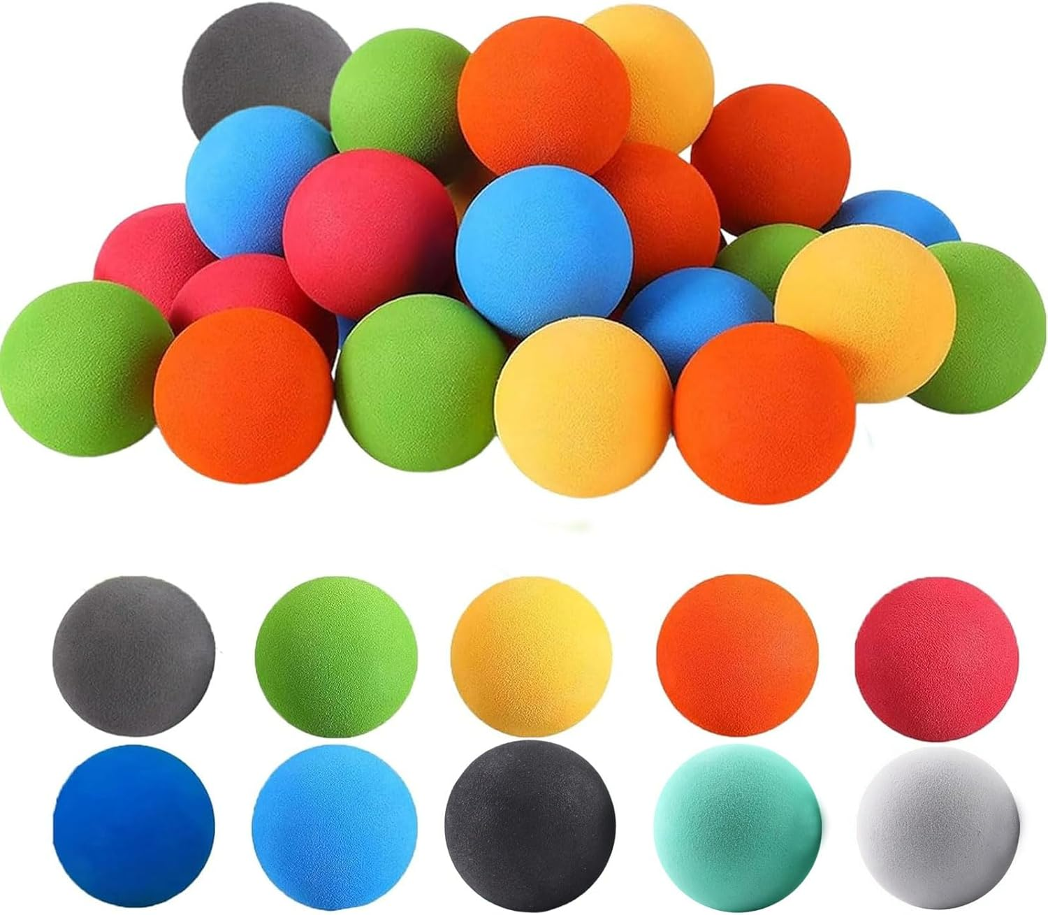 MYTOAU 20Pcs Foam Mini Hockey Balls for Kids Indoor Training, Indoor Hockey Training Floor Balls,2 Inch Colorful Soft Foam Balls,Soft Practice Ball,Soft Balls for Mini Stick Nets Party