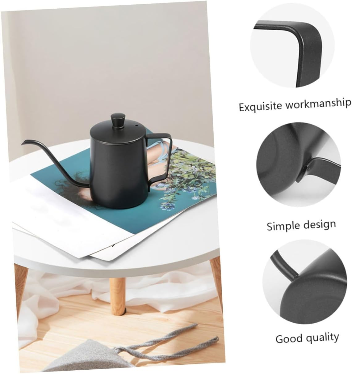 GRADENEVE Stainless Steel Teakettle with Lid Mini Precision Spout Coffee Kettle for Home Brewing Black Tea and Coffee Pot Easy to Clean and Store Practical Design