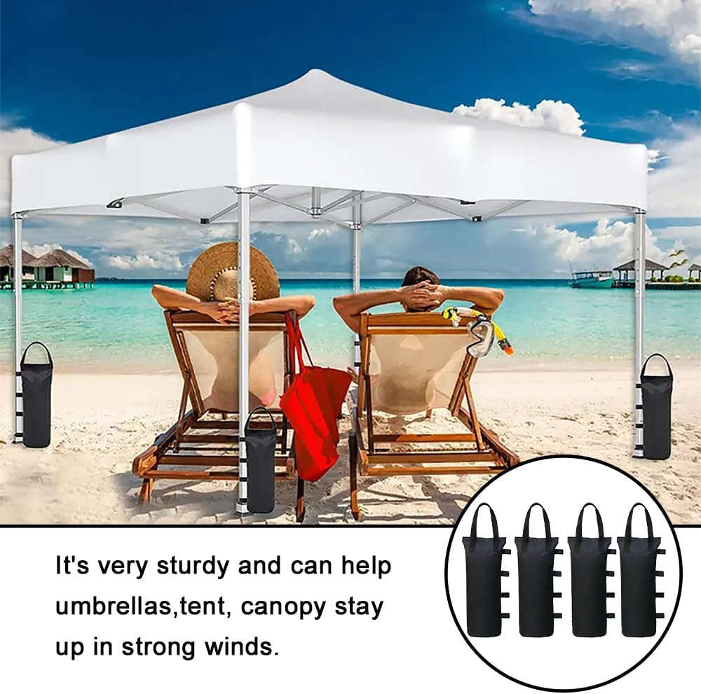 Canopy Weights Bag Leg Weight, Sand Bags for Instant Outdoor Sun Shelter Canopy and Patio Umbrella, Set of 4, 15X50Cm, Black image number 2