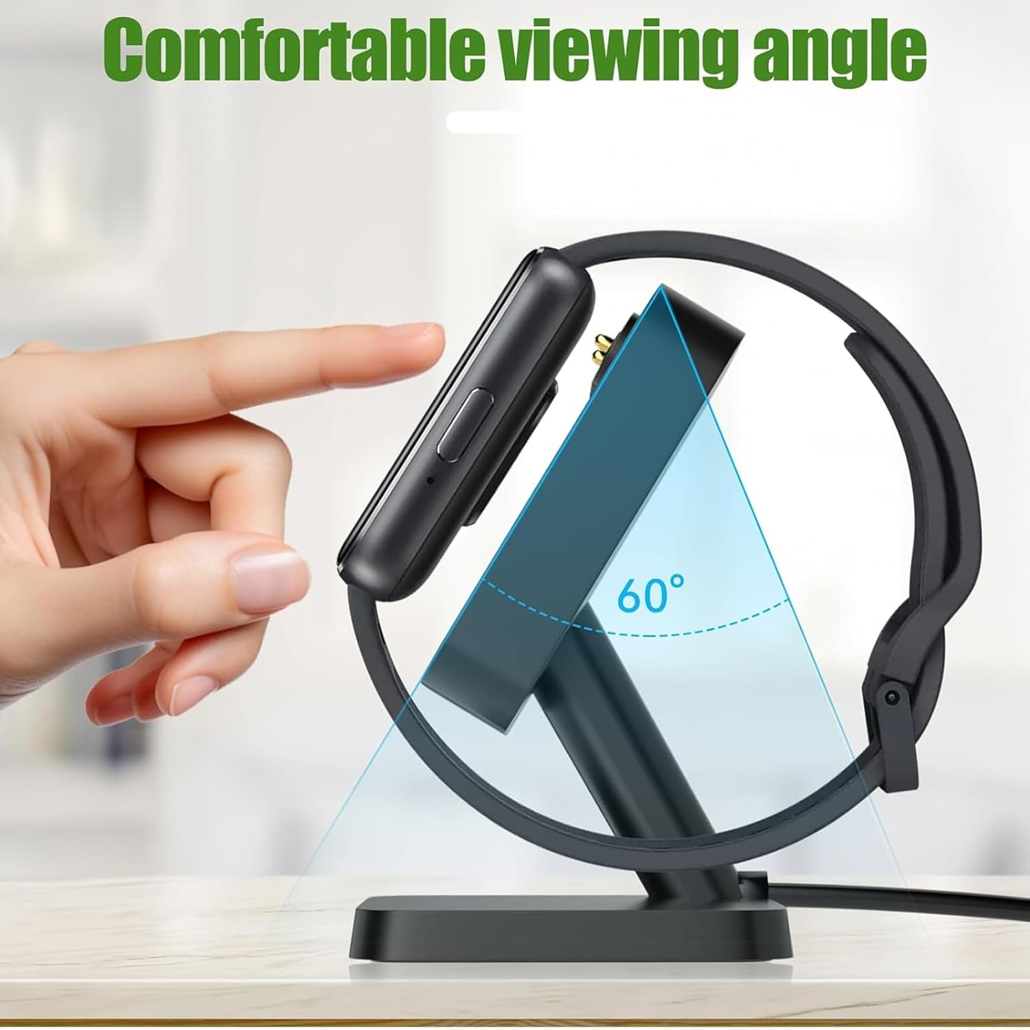 Dpofirs Charger Dock Stand for FIT 3 Smartwatch, Magnetic Charging Dock for FIT 3 SM-R390 Charge Station Base, with 3.3Ft USB Charging Cable image number 3