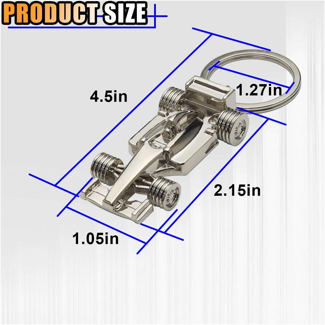 KITUREK 3D F1 Race Car Keychain, Zinc Heavy Duty Racing Model Keychain, Car Key Ring Present for Father Husband Boyfriends - German Car image number 2