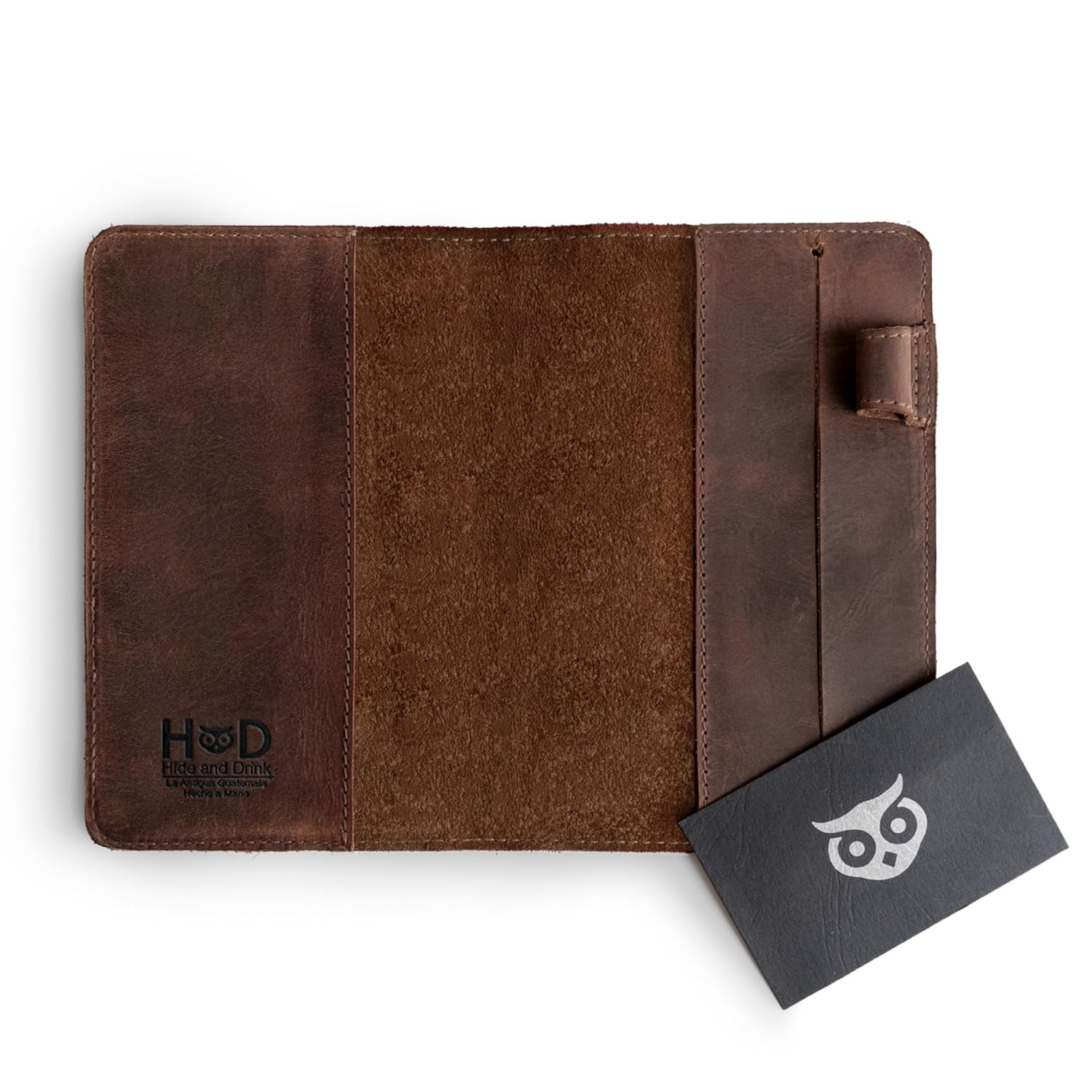 Hide & Drink, Rustic Cover for Leuchtturm A6 Hardcover Notebook (3.6 X 5.9 In. Notebook Not Included) Full Grain Leather, Handmade, Bourbon Brown