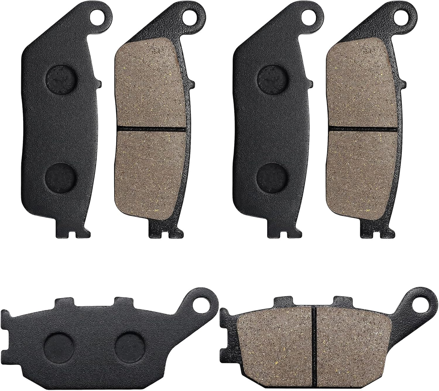 SOLLON Front and Rear Brake Pads for Kawasaki 650 Z650 ER 650 2017-2020 Z750 ZR 750 2007-2011 KLE650 Versys 650 2016-2020 for Honda 600 CB600F Hornet 1998-2006 CB600 Hornet S 2000-2004 CB750 1992-2002 image number 5