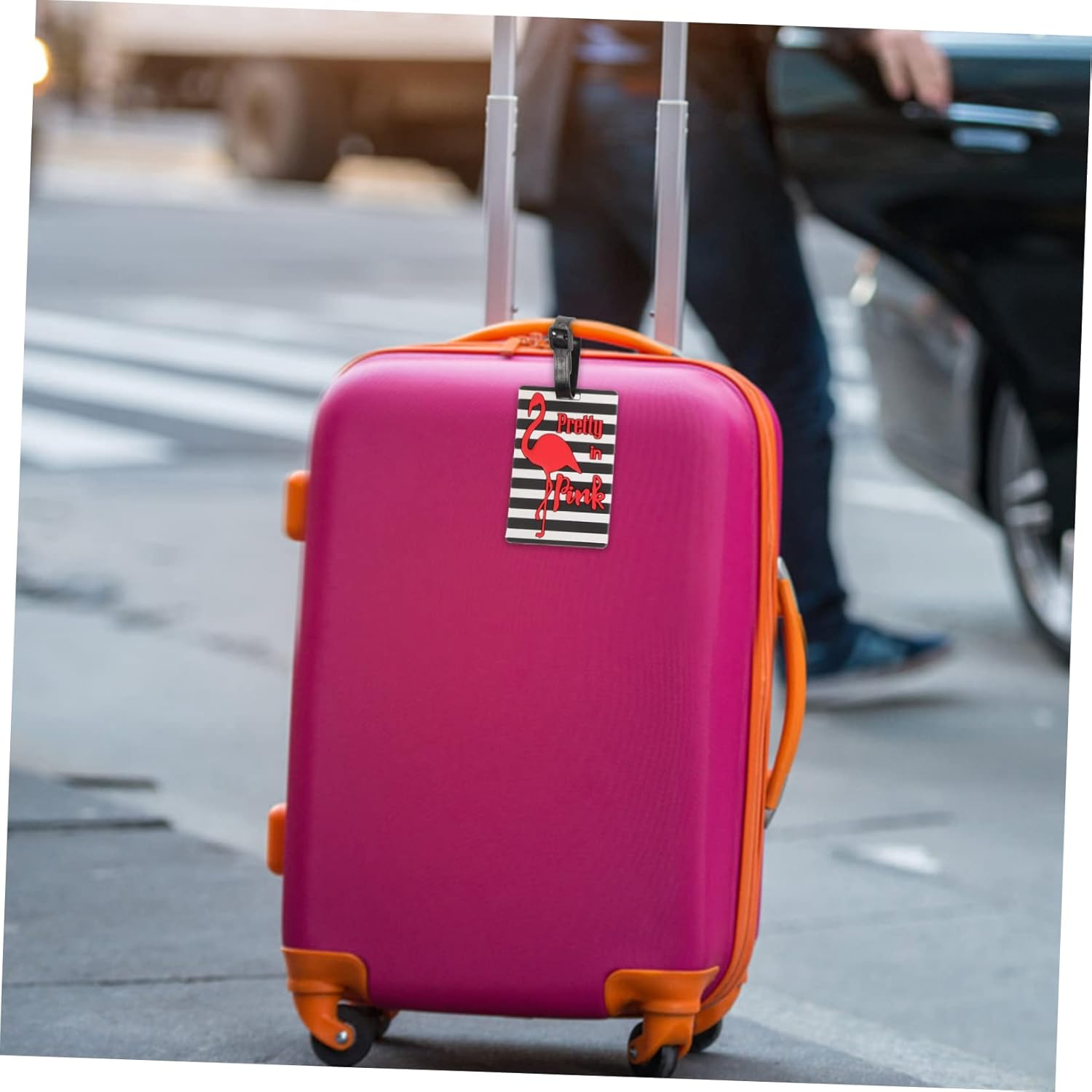 CONGARTENO 10Pcs Cartoon Soft PVC Luggage Tags Set Flamingo Donut Ice Cream Travel Bag Identify Tags for Suitcases Women Travel Suitcase Identification