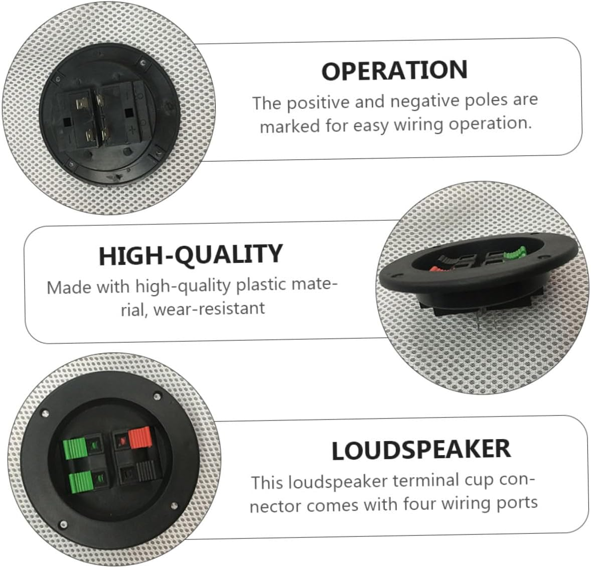 Jojofuny 2 Pcs Speaker Terminal Connector Binding Post Loudspeaker Connector Accessory with 4 Ports Compatible for Home Audio Systems and Amplifiers image number 3