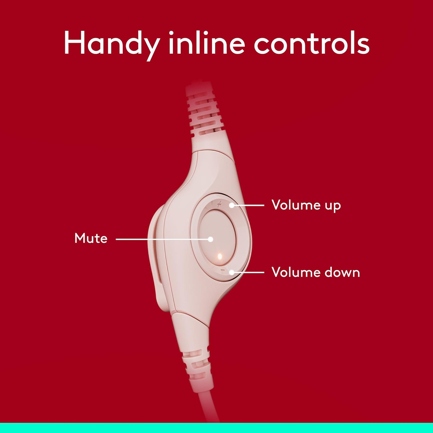 Logitech H390 Wired Headset for Pc/Laptop, Stereo Headphones with Noise Cancelling Microphone, USB-A, In-Line Controls for Video Meetings, Music, Gaming and beyond - Rose image number 6