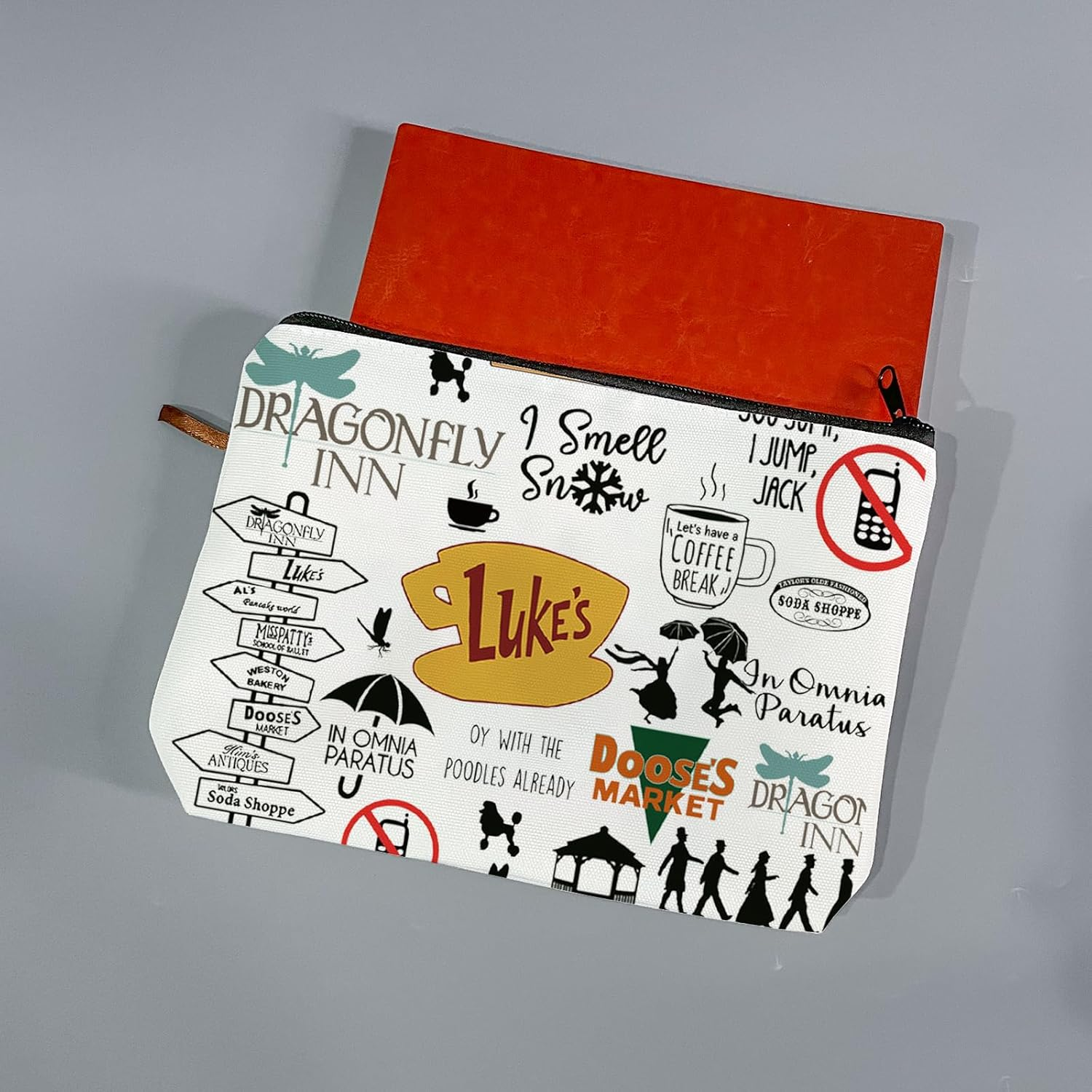 TV Show Inspired Gift Luke'S Diner Makeup Bag Dragonfly Inn Merchandise Cosmetic Bag (Luke'S Makeup Bag-Au)
