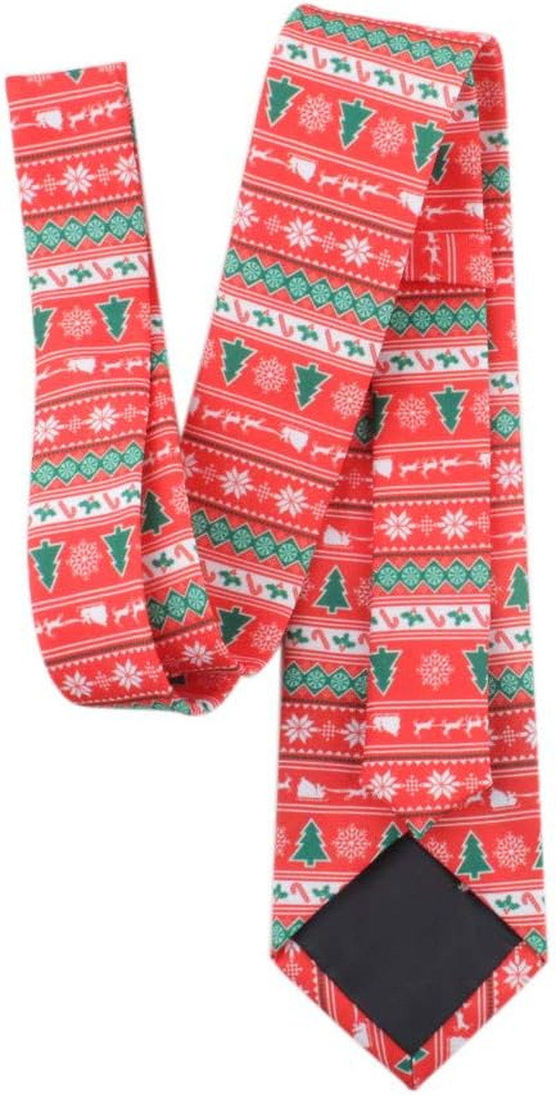 Christmas Tie Xmas Accessories Printed Tie Santa Claus Christmas Tree Elk Snowman Tie Decorative Dress,Tie Width 3.15In