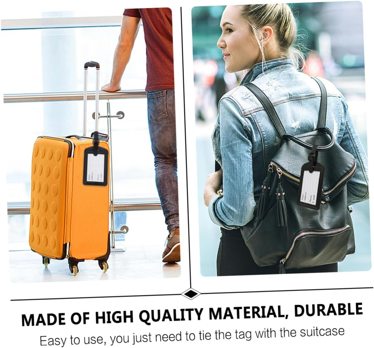 VALICLUD 15Pcs Pu Leather Luggage Tags Id Labels Travel Baggage Identifier Design for Easy Luggage Recognition at Airports image number 1