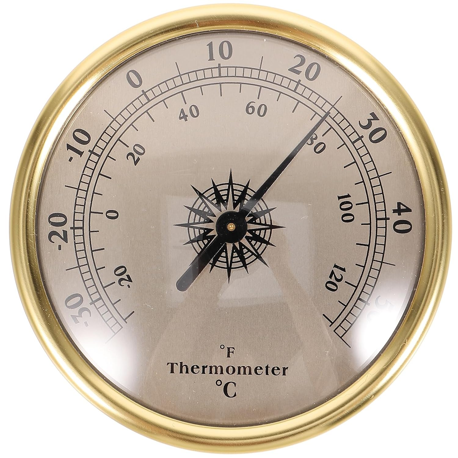 Alasum Metal Wall-Mounted Thermometer round Indoor Temperature Gauge for Nursery and Home Classic Gold Finish Weather Station Thermometer with Stable Performance and Decorative Design image number 2