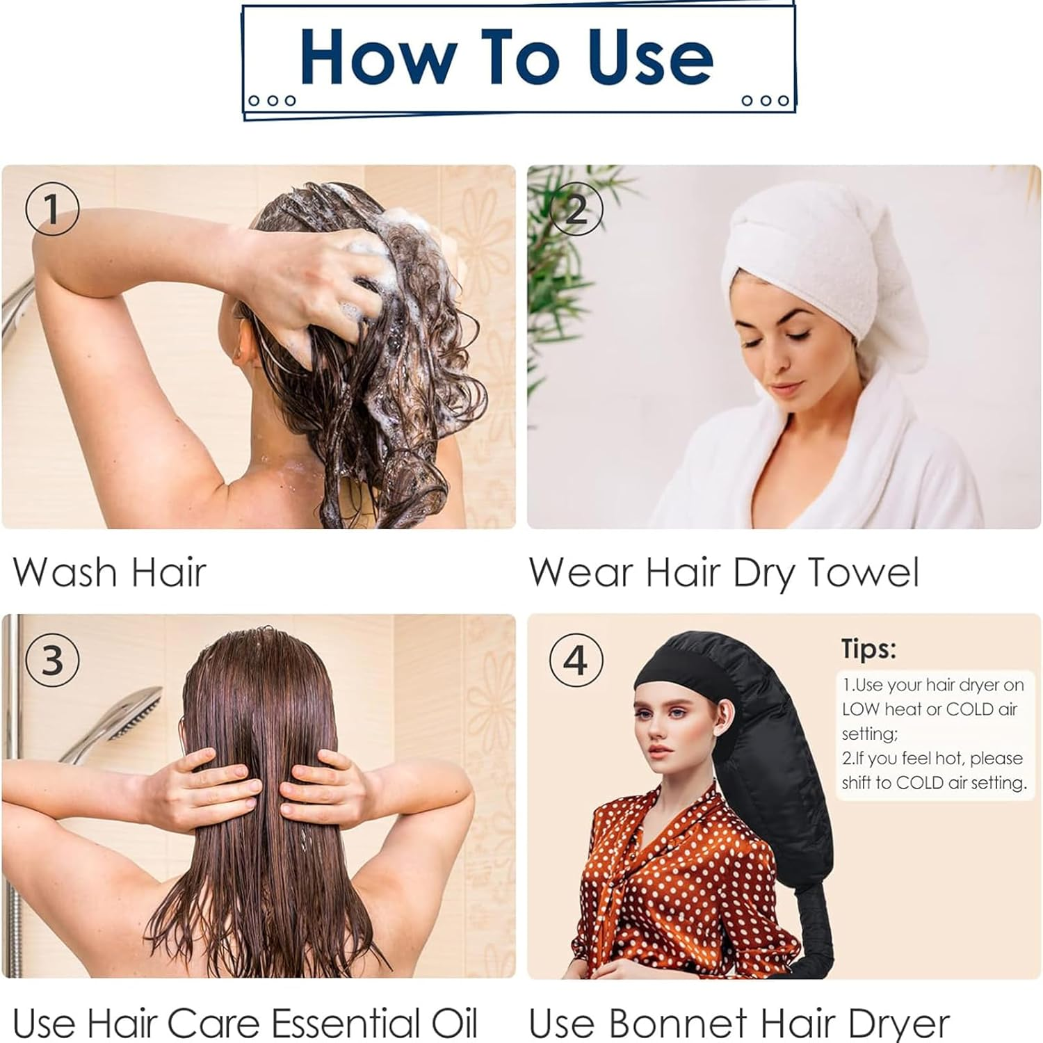 Bonnet Hair Dryer Attachment, Upgraded Extra Large Hooded Hair Dryer, Adjustable Soft Blow Dryer Caps, Fast Drying for Natural Curly Hair Styling - Purple image number 6