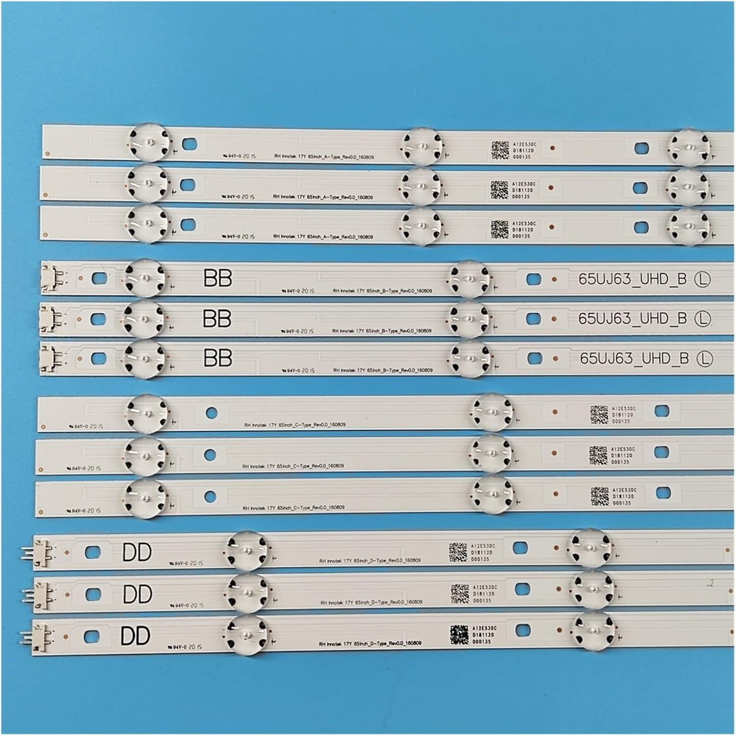 12 Pcs/Set LED Backlight Strip for 65UK6100PLB 65LG63CJ-CA 65UJ6100 65UJ630A 65UJ630Y SSC_65UJ63_UHD_ D 65UJ6300 65UJ630V image number 1