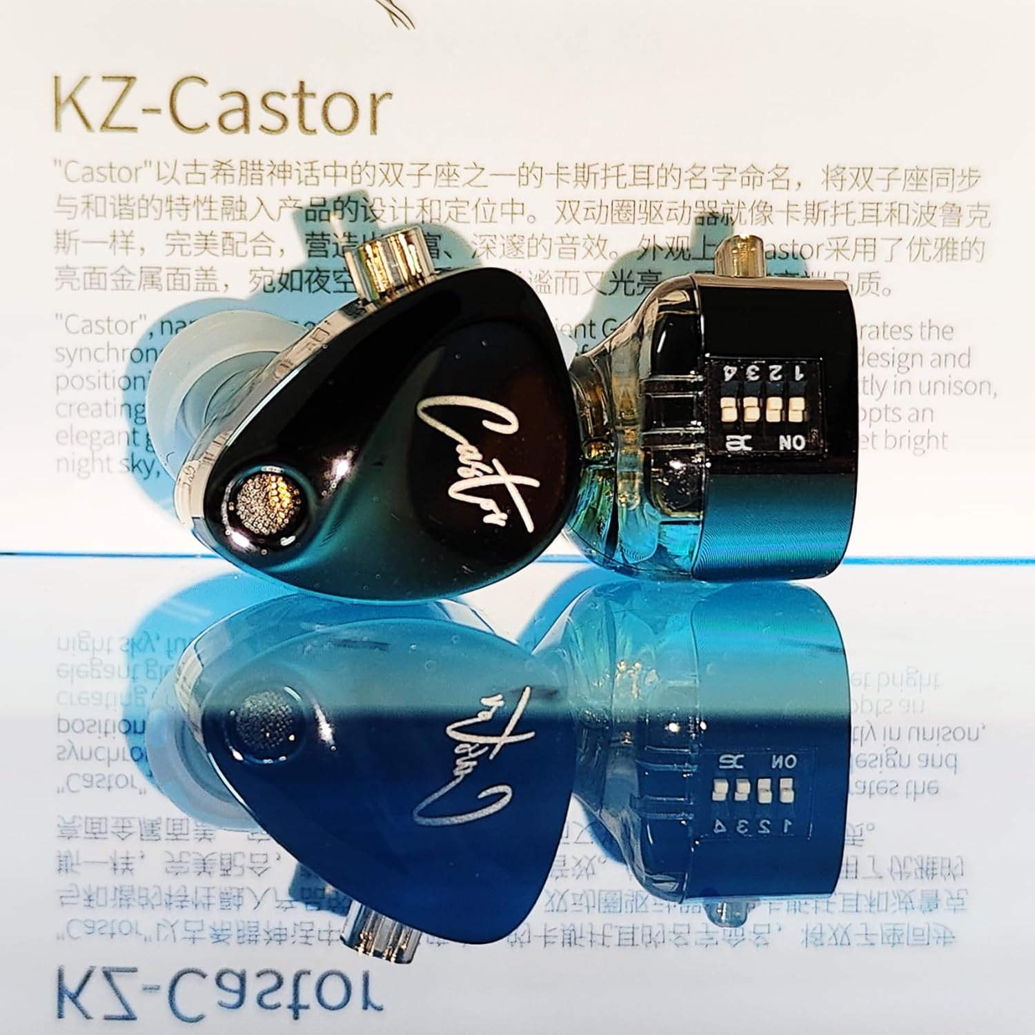 KZ Castor In-Ear Headphones, Wired Dual Drivers, Improved Hifi Bass In-Ear Headphones Noise Isolation IEM (Black (Enhanced Bass Version), with Microphone) image number 7