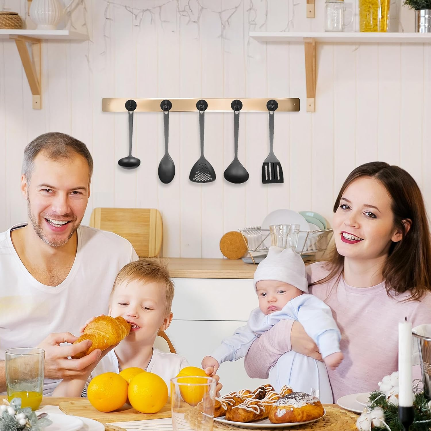 Neosmuk 45Kg+ Extra Strong Magnet with Hook for Fridge,Heavy Duty Cruise Hook for Ceiling,Small Magnetic Holder for Van, Tool(Black, Pack of 6) image number 4