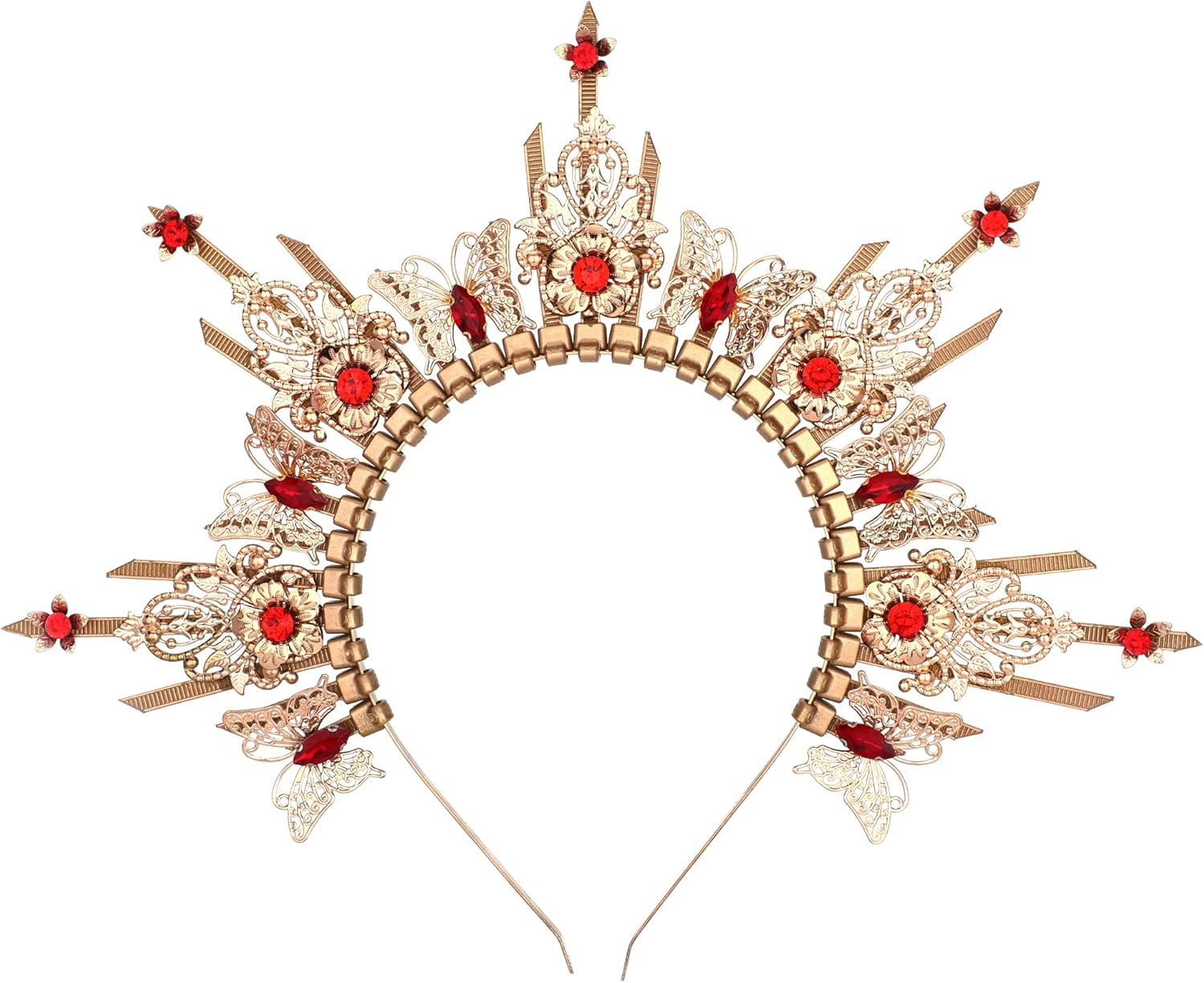 Partyforu Goddess Halo Crown for Halloween, Butterfly Halo Headpiece for Renaissance Women Cosplay Photo Shoots image number 1