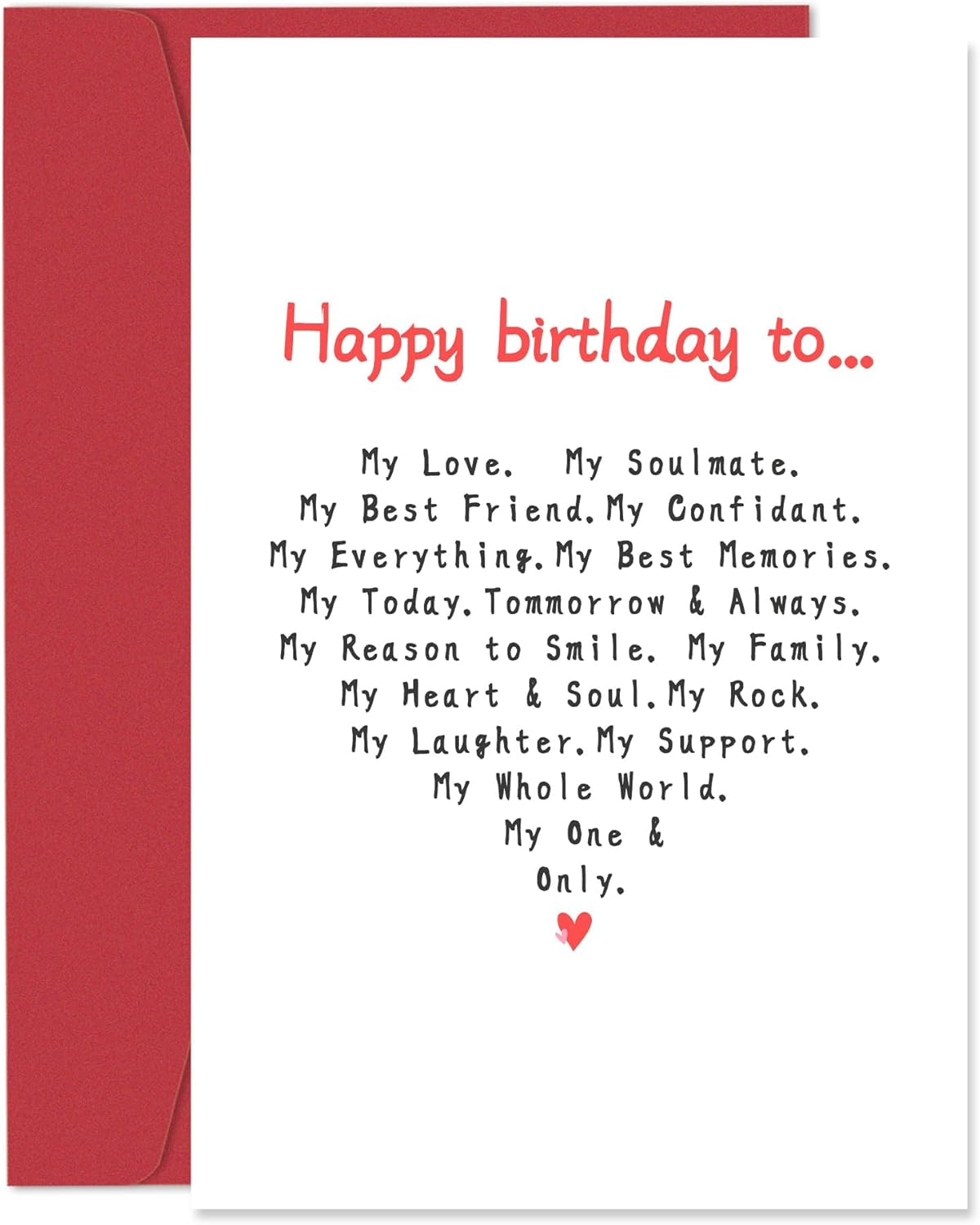 Funny Birthday Card & Gifts for Men Husband Boyfriend Him, Happy Bday Card (Red Heart 2)