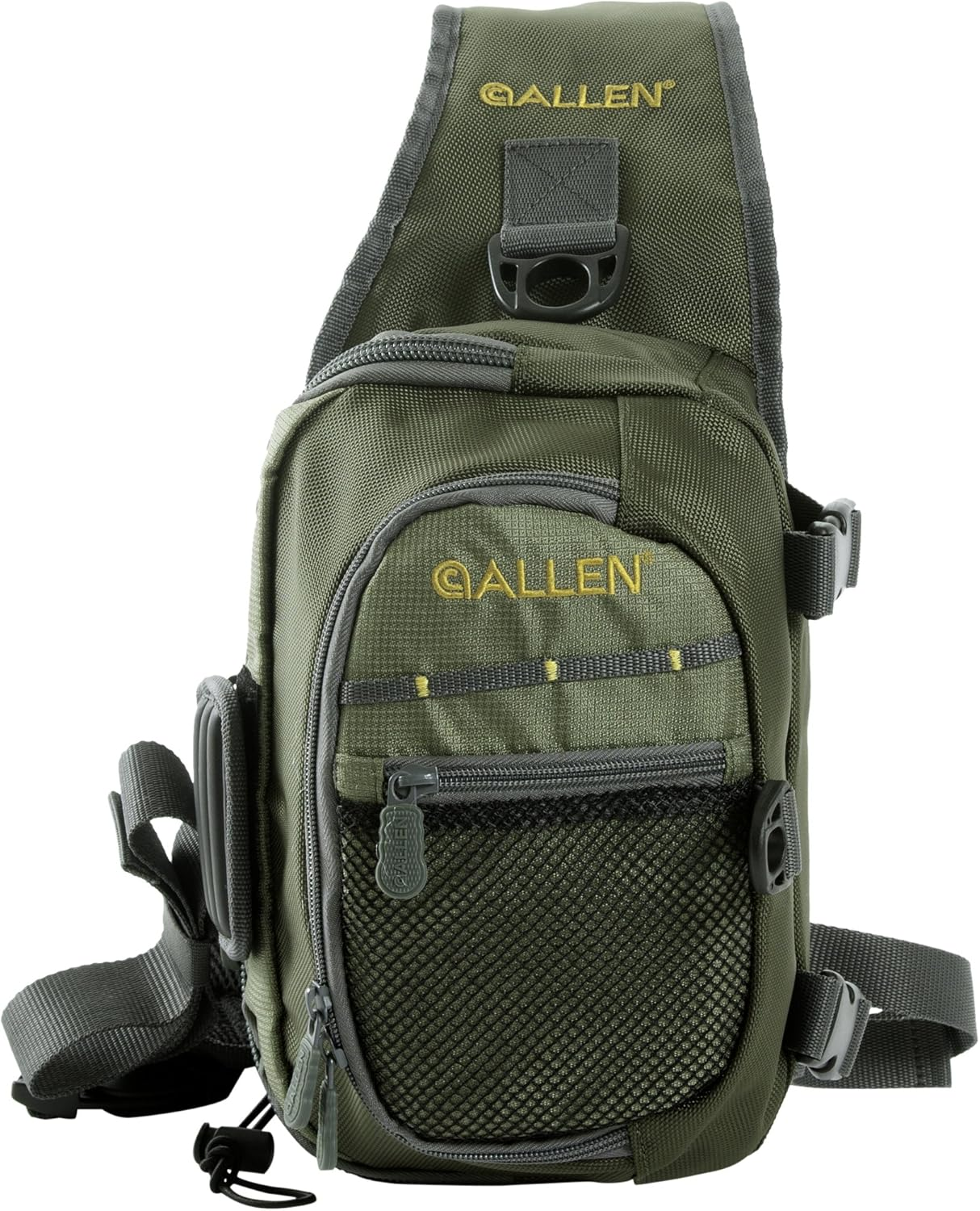 Allen Company Cedar Creek Fly Fishing Sling Pack - Fits up to 4 Tackle/Fly Boxes and Other Accessories - Gray/Lime