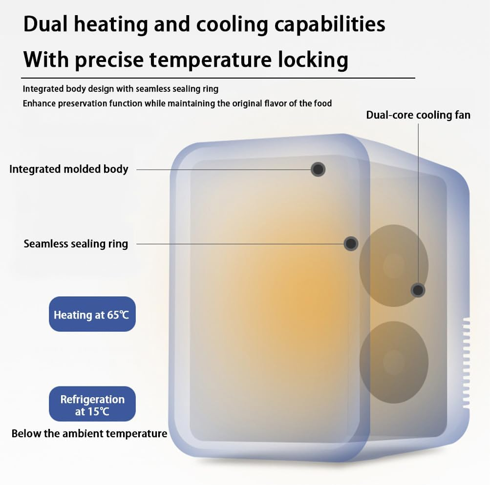 Portable Mini Fridge, Countertop Small Fridge, Portable Small Refrigerator, Beverage Refrigerator Coolers, Compact Mini Fridges, Car Cosmetics Cooler, Personal Refrigerators Cooler image number 6