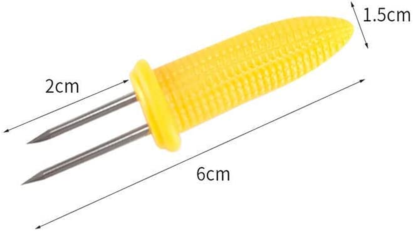 10X Corn Cob Holders, Corn on the Cob Skewers, Stainless Steel Corn Fork Prong Skewers Barbecue Fork Fruit Holder BBQ Kitchen Accessories Home Cooking Fork image number 1