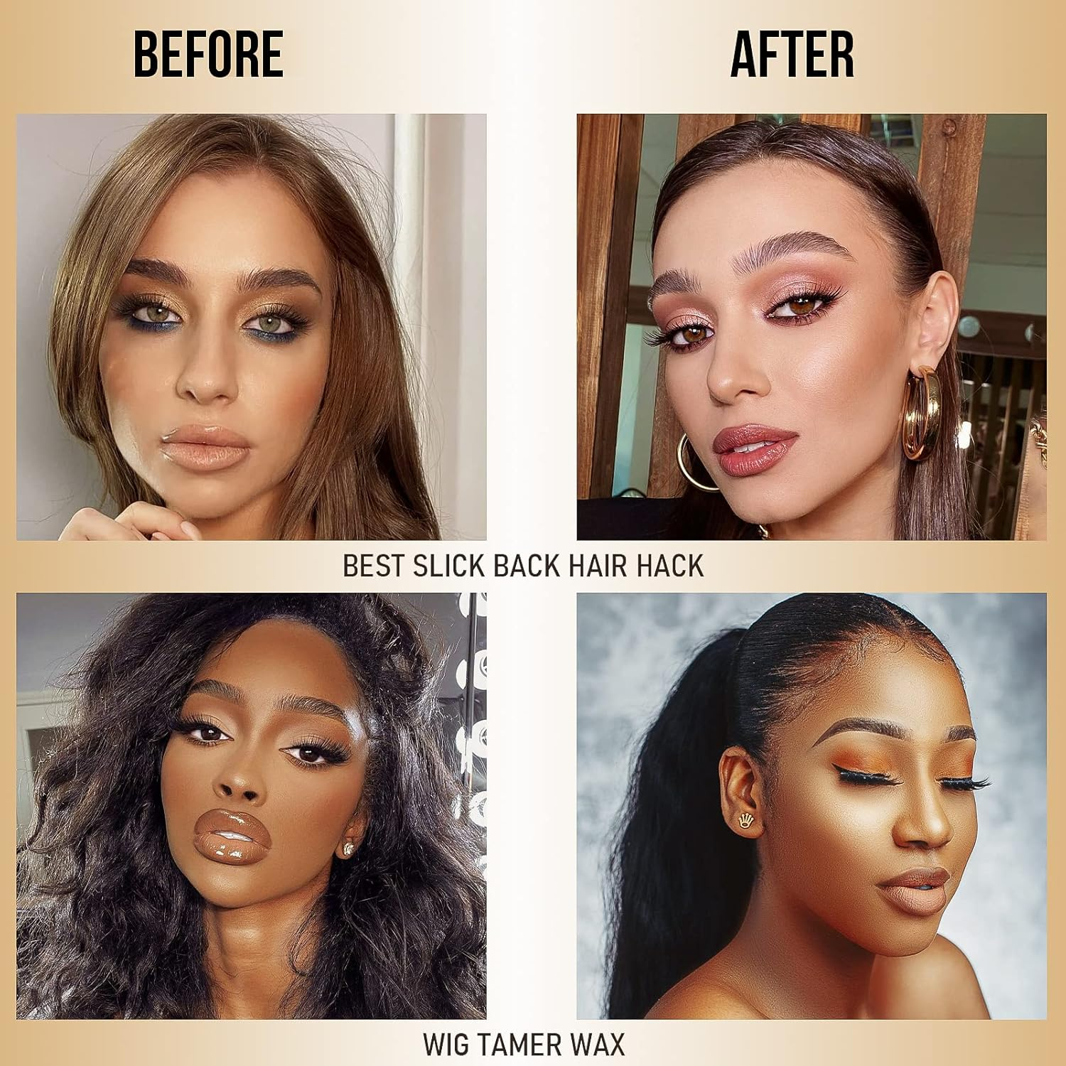 SOVONCARE Hair Wax Stick for Wigs, Bed Head Stick Edge Control Slick Stick Hair Pomade Stick Non-Greasy Styling Wax, Long Lasting, Strong Hold Temporary Hair Styling Product for Edge Frizz Hair 2.7 Oz (Pack of 3) image number 2